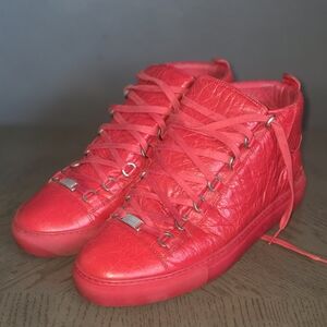 Balenciaga Red High-Top Sneakers